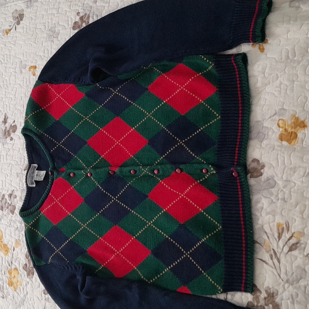 Classic Argyle Men's Sweater - Red and Green